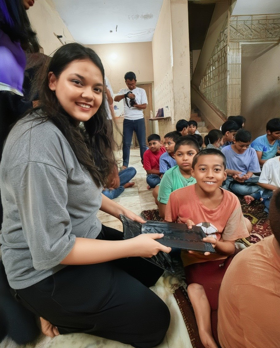 Children eating healthy food